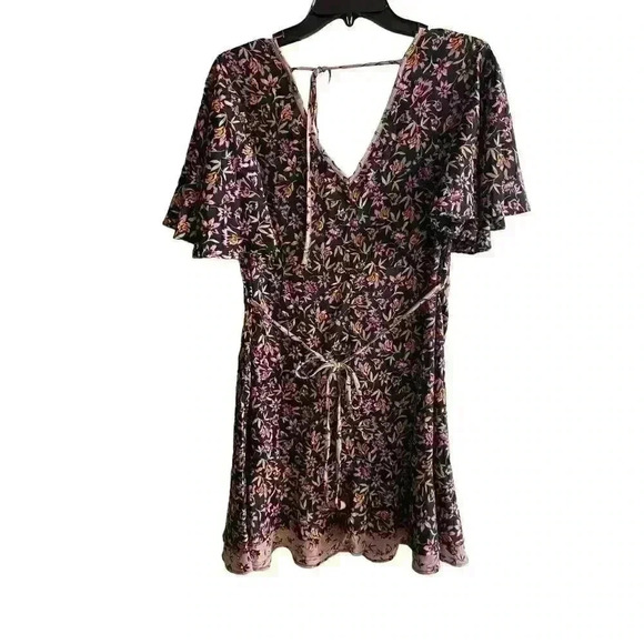Anthropologie band of Gypsies Floral Flutter Sleeve A-Line Mini Dress, S - Picture 7 of 8